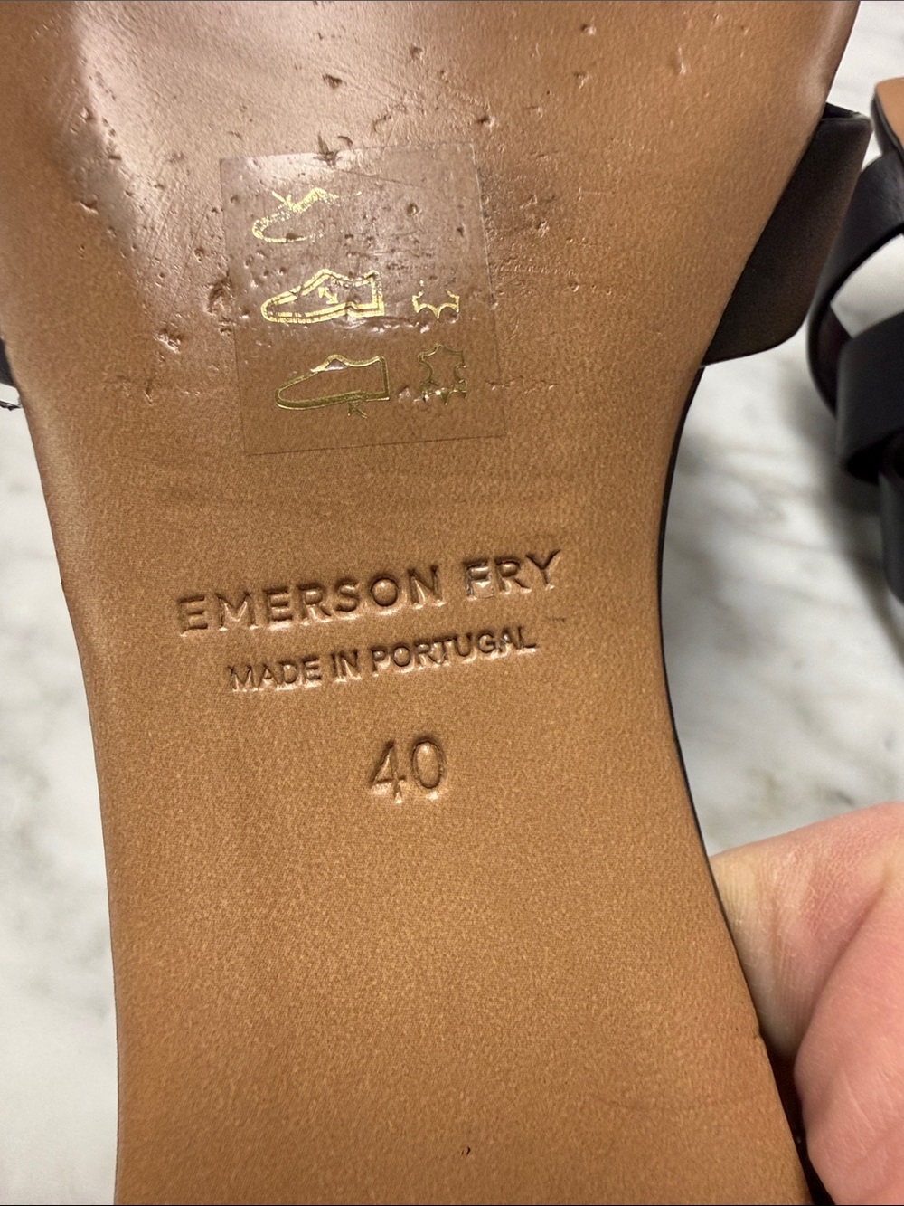 Emerson Fry Black Leather Crisscross Slide Sandals - Picture 4 of 10